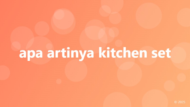 apa artinya kitchen set