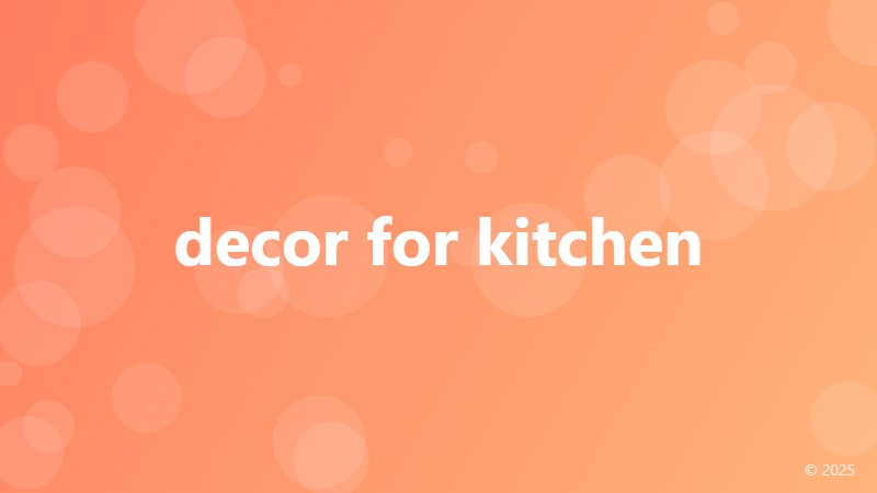 decor for kitchen