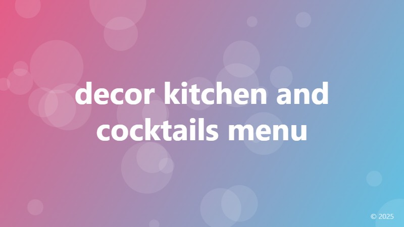decor kitchen and cocktails menu