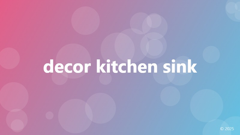 decor kitchen sink