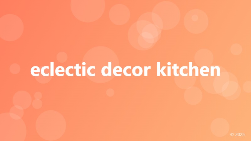 eclectic decor kitchen