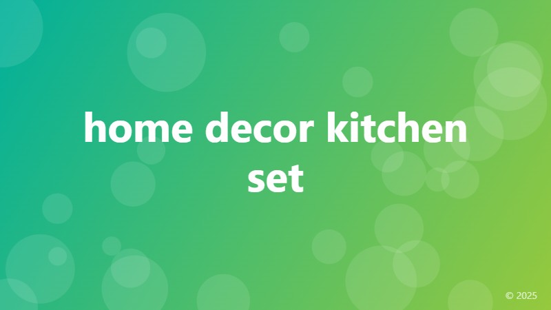 home decor kitchen set
