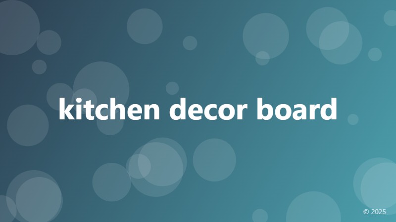 kitchen decor board