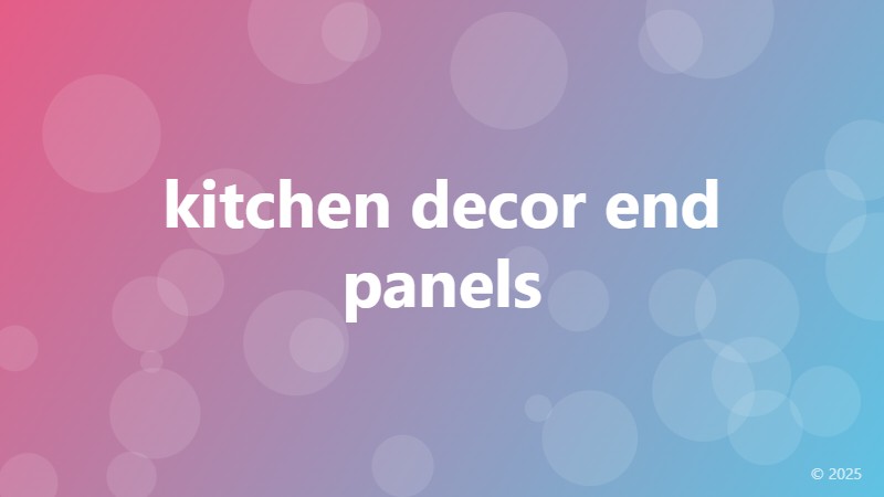 kitchen decor end panels