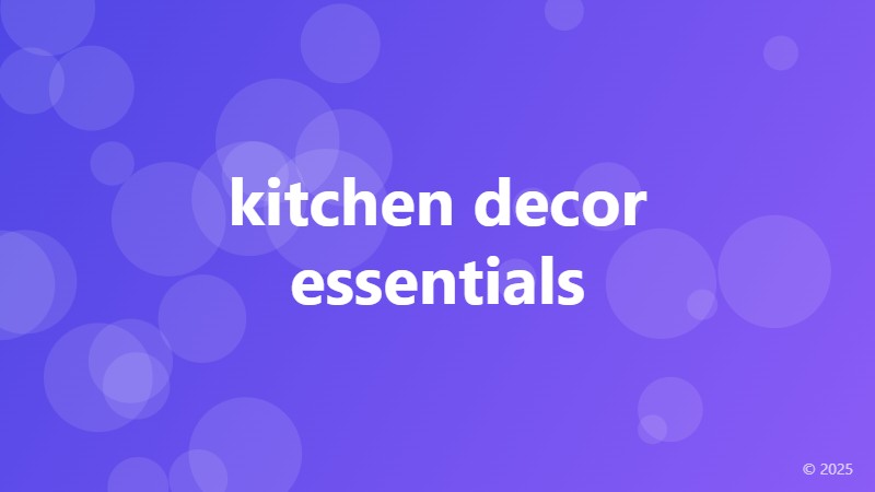 kitchen decor essentials