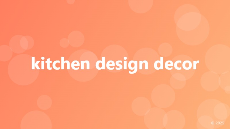 kitchen design decor