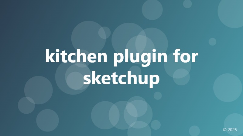 kitchen plugin for sketchup