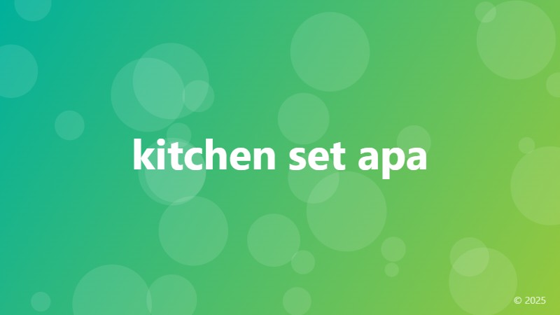 kitchen set apa