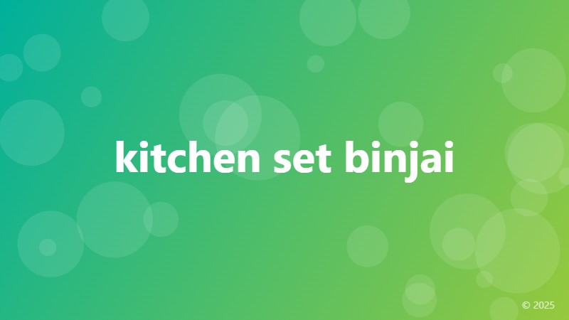 kitchen set binjai