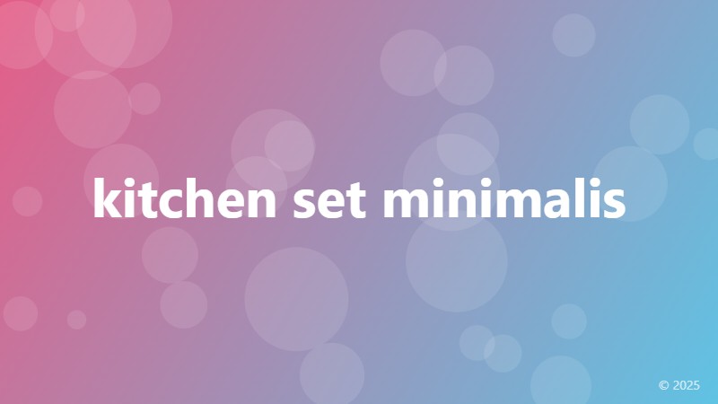 kitchen set minimalis