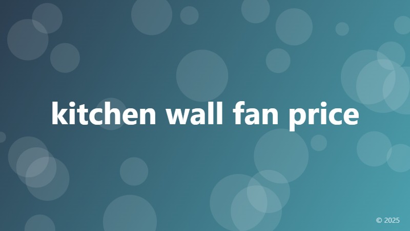 kitchen wall fan price