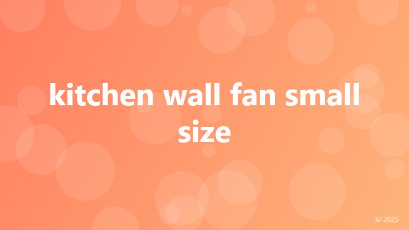 kitchen wall fan small size