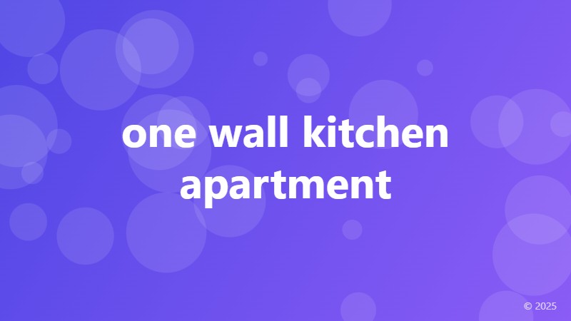 one wall kitchen apartment