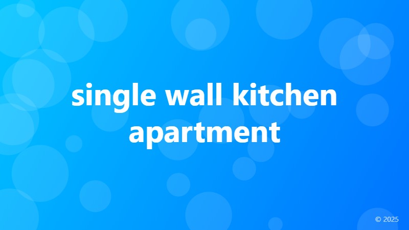 single wall kitchen apartment
